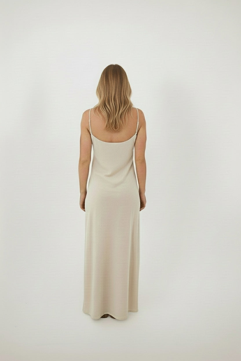 Pre-Order Bias Linen Slip Dress Oatmeal