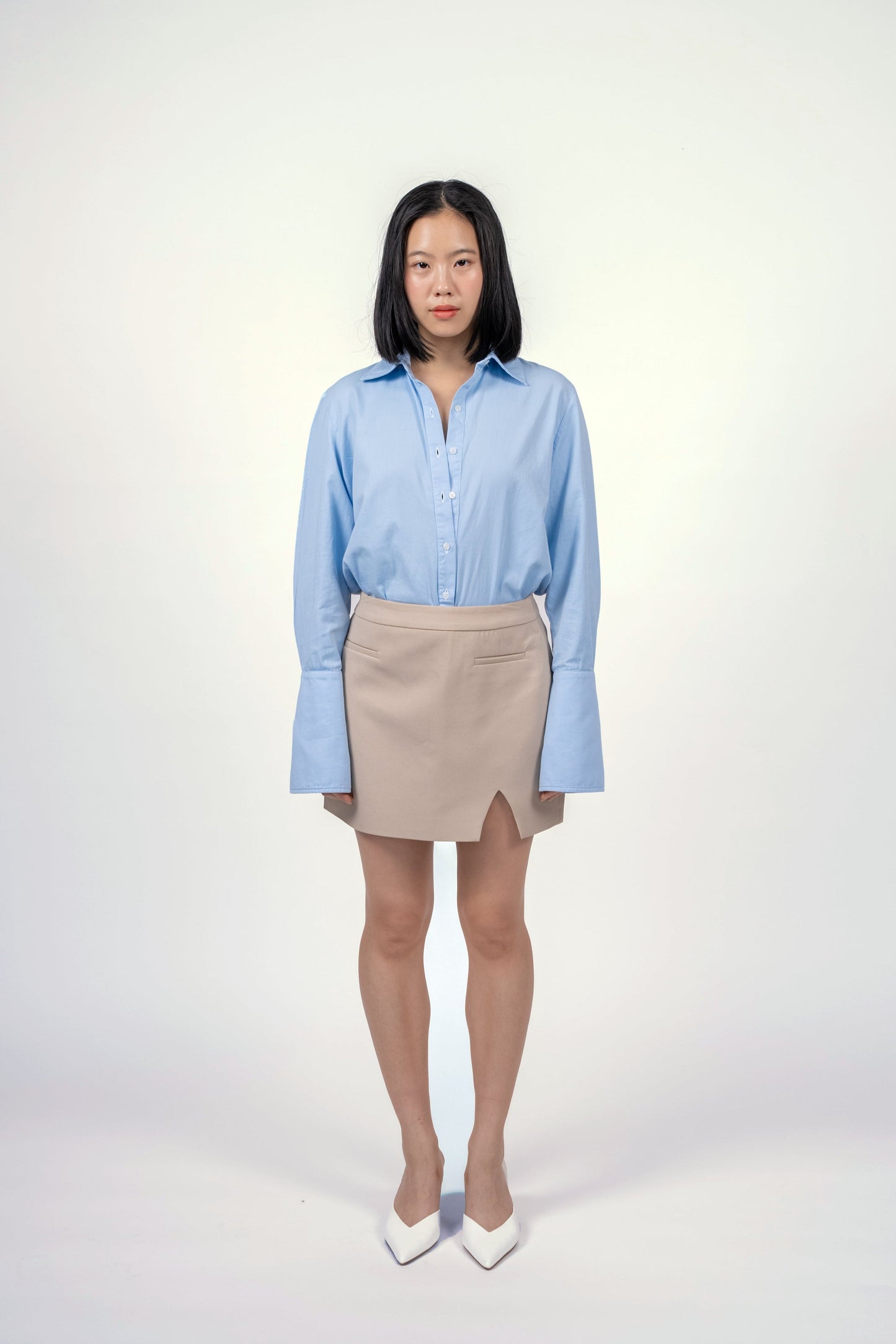 Mathilde Blue Shirt Bodysuit
