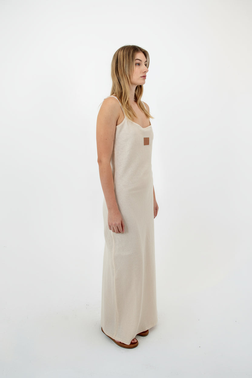 Pre-Order Bias Linen Slip Dress Oatmeal