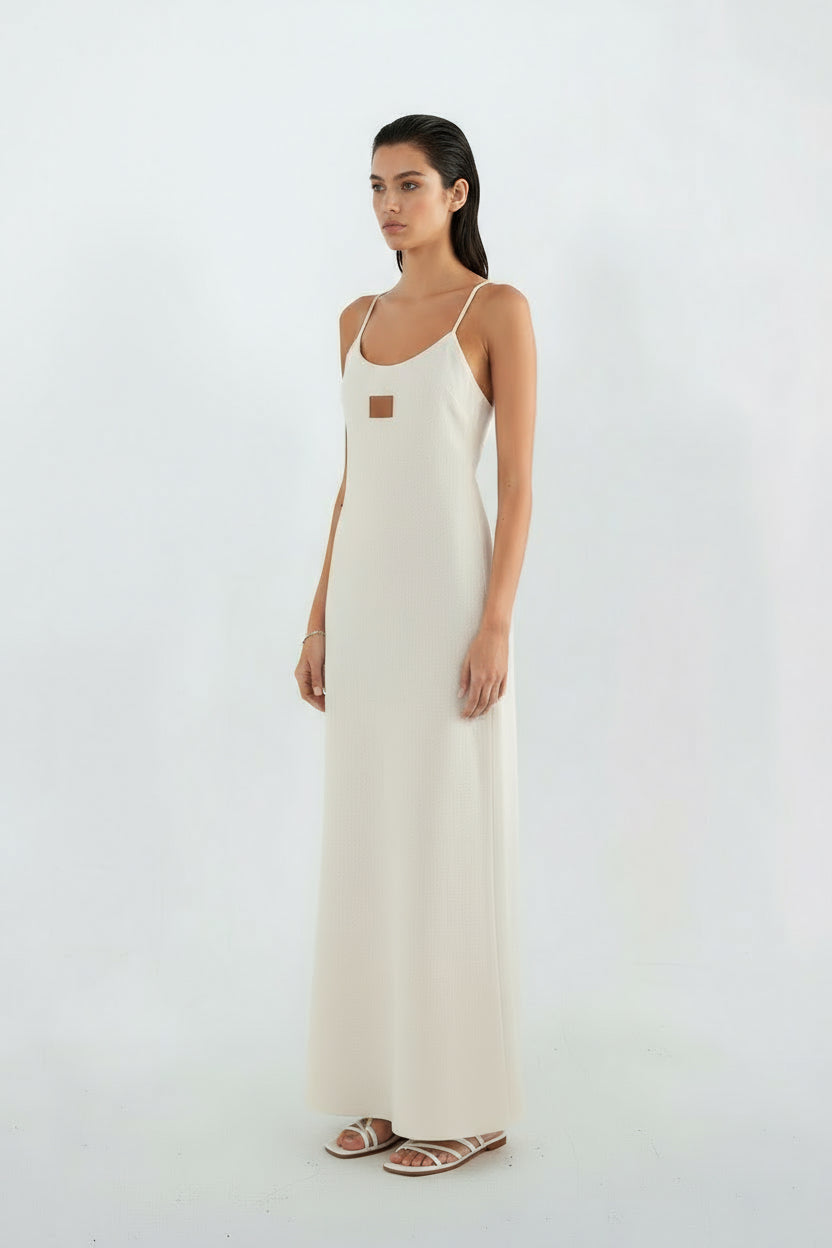 Bias Linen Slip Front