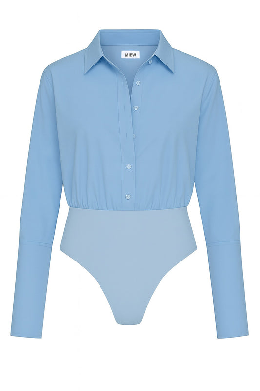Mathilde Blue Shirt Bodysuit